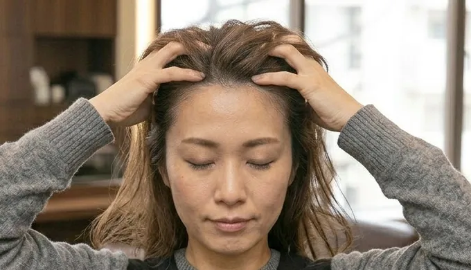 仕上げに頭皮全体をほぐす