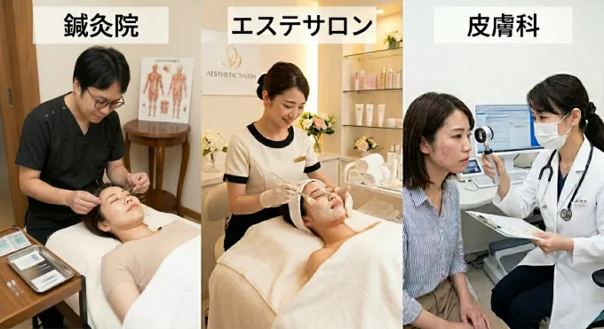 鍼灸、エステ、皮膚科の違い