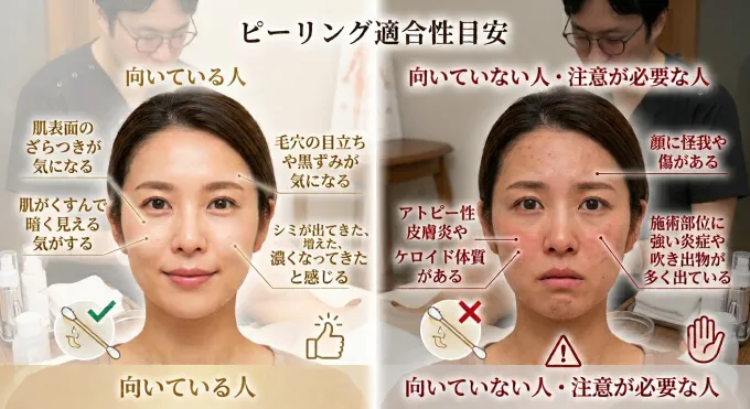 ピーリングが向いてる人、向かない人