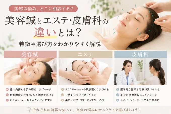 美容鍼・エステ・皮膚科の違い