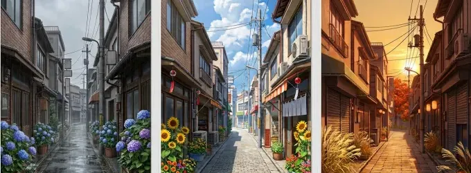梅雨から残暑にかけて