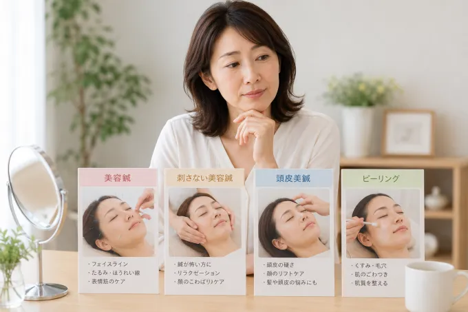 美容ケアを選ぶ穏やかなひととき