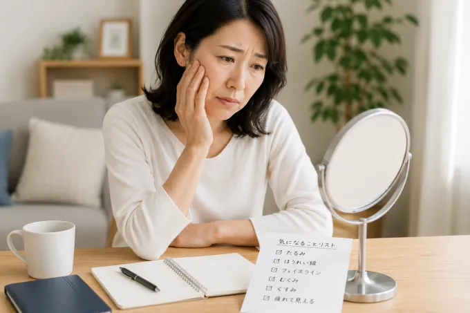40代女性、顔が疲れて見える